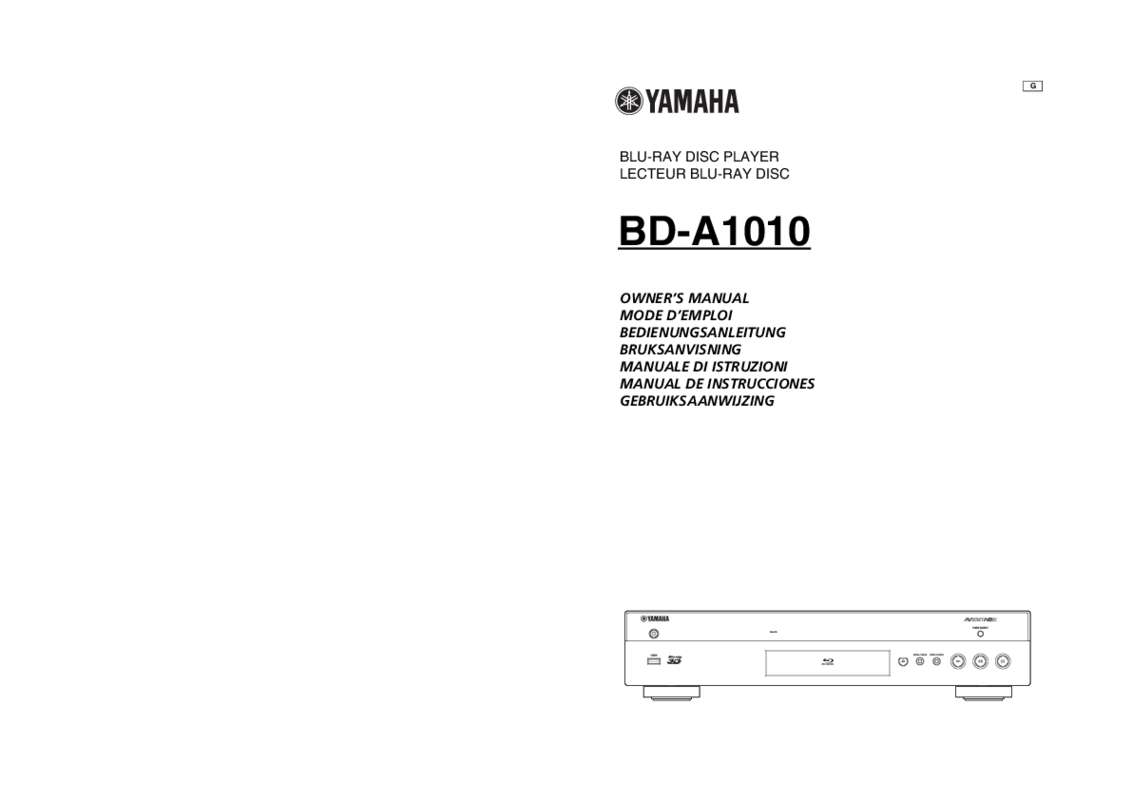 Guide utilisation YAMAHA BD-A1020  de la marque YAMAHA