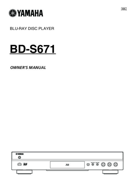 Guide utilisation YAMAHA BD-S671  de la marque YAMAHA