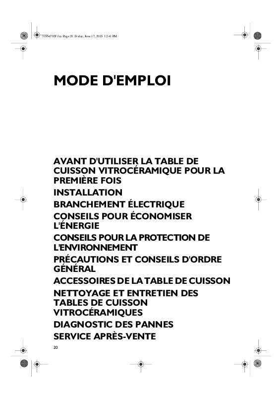 Guide utilisation WHIRLPOOL AKM 987 BA  - MODE D'EMPLOI de la marque WHIRLPOOL