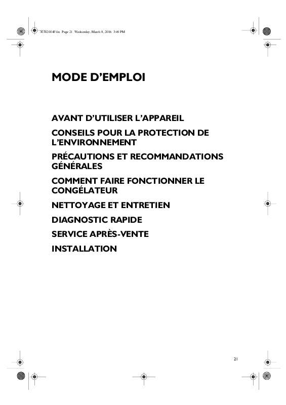 Guide utilisation WHIRLPOOL WVE1650 A NFW  - MODE D'EMPLOI de la marque WHIRLPOOL
