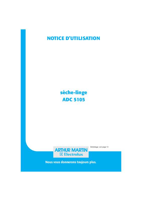 Guide utilisation ARTHUR MARTIN ADC 5105 & ADC5105 de la marque ARTHUR MARTIN