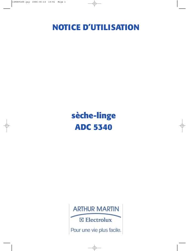 Guide utilisation ARTHUR MARTIN ADC 5340 & ADC5340 de la marque ARTHUR MARTIN