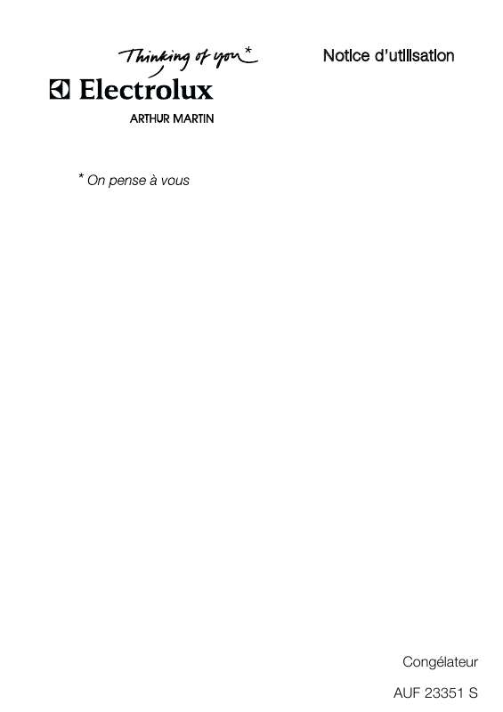 Guide utilisation ARTHUR MARTIN AUF23351S de la marque ARTHUR MARTIN