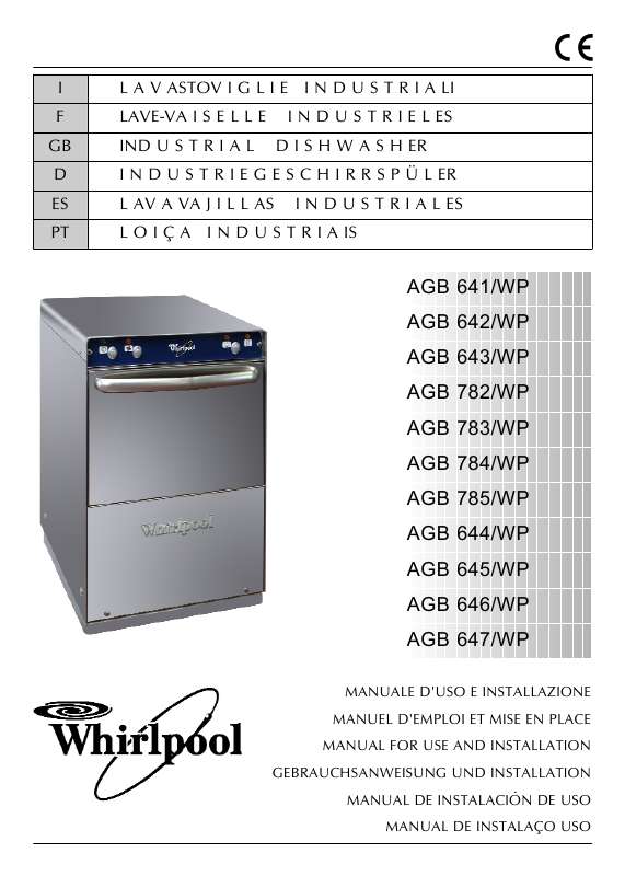 Guide utilisation WHIRLPOOL AGB 644/WP  - INSTRUCTION FOR USE de la marque WHIRLPOOL