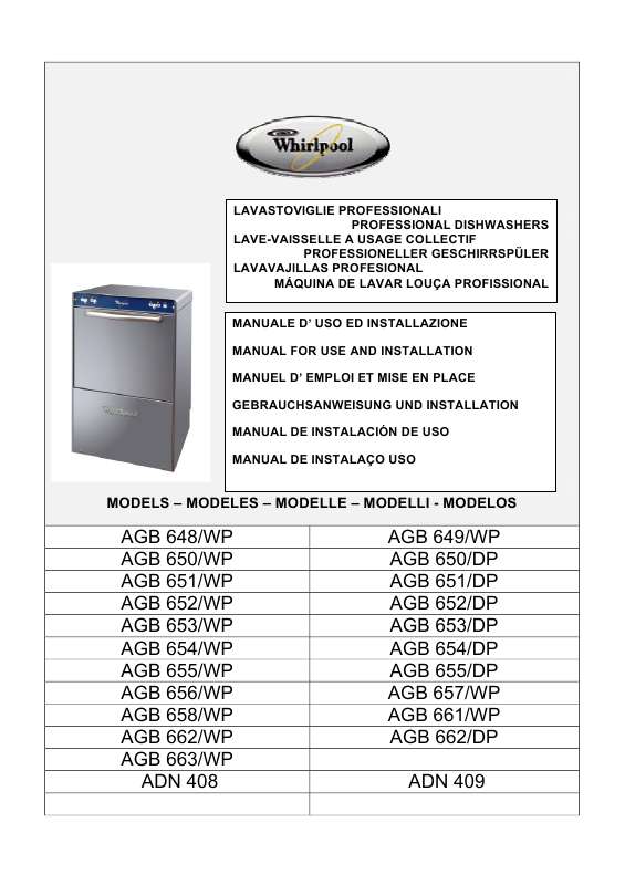 Guide utilisation WHIRLPOOL AGB 650/DP  - INSTRUCTION FOR USE de la marque WHIRLPOOL