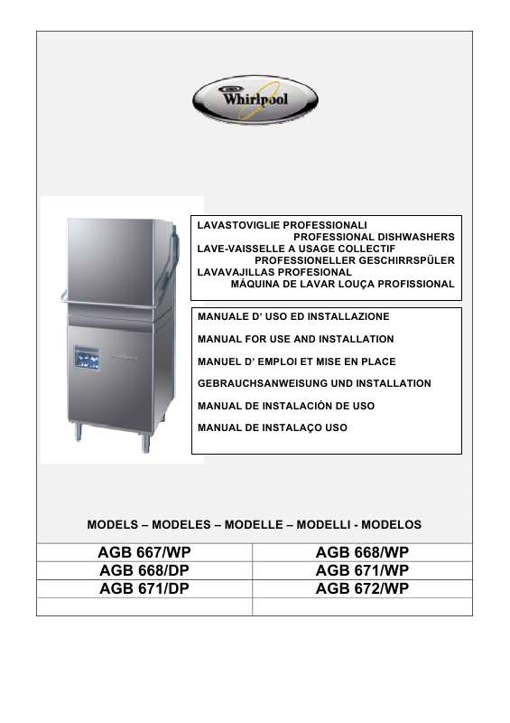 Guide utilisation WHIRLPOOL AGB 671/DP  - INSTRUCTION FOR USE de la marque WHIRLPOOL