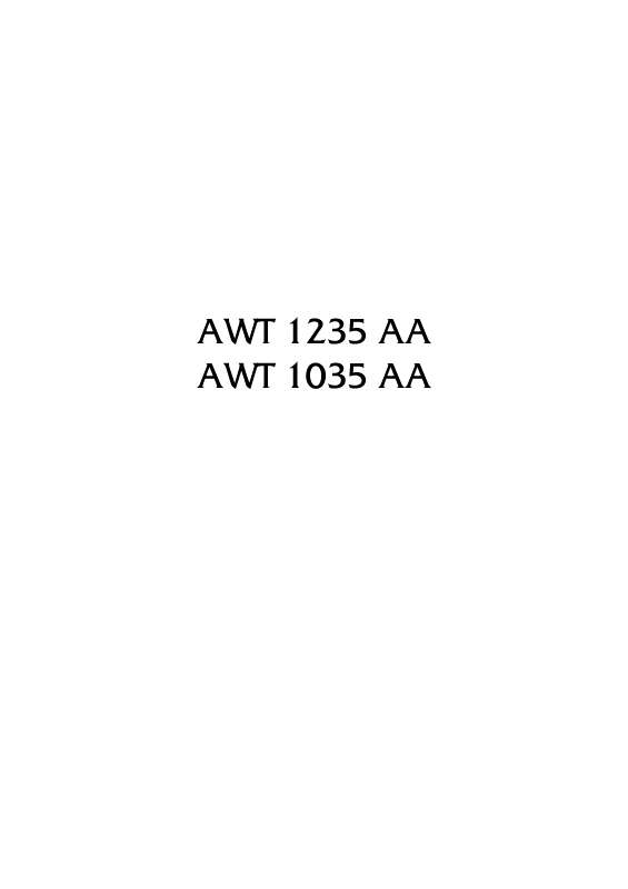 Guide utilisation ARTHUR MARTIN ELECTROLUX AWT 1235 AA & AWT1235AA de la marque ARTHUR MARTIN
