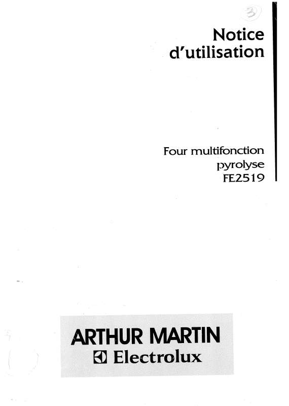 Guide utilisation ARTHUR MARTIN TENTATION FE2519 de la marque ARTHUR MARTIN