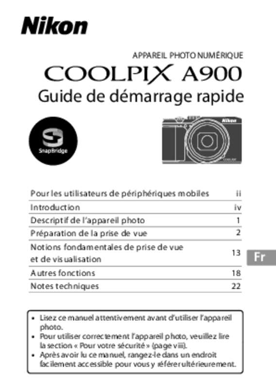 Guide utilisation NIKON COOLPIX A900  de la marque NIKON