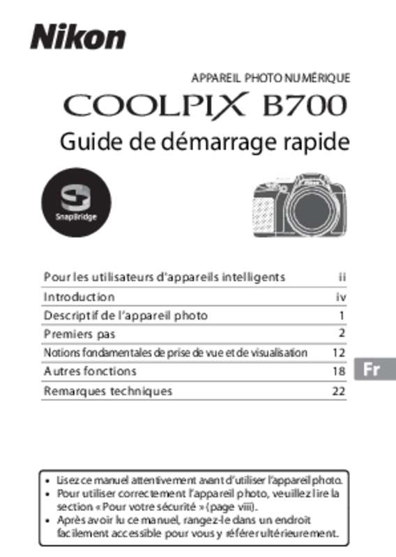 Guide utilisation NIKON COOLPIX B700  de la marque NIKON