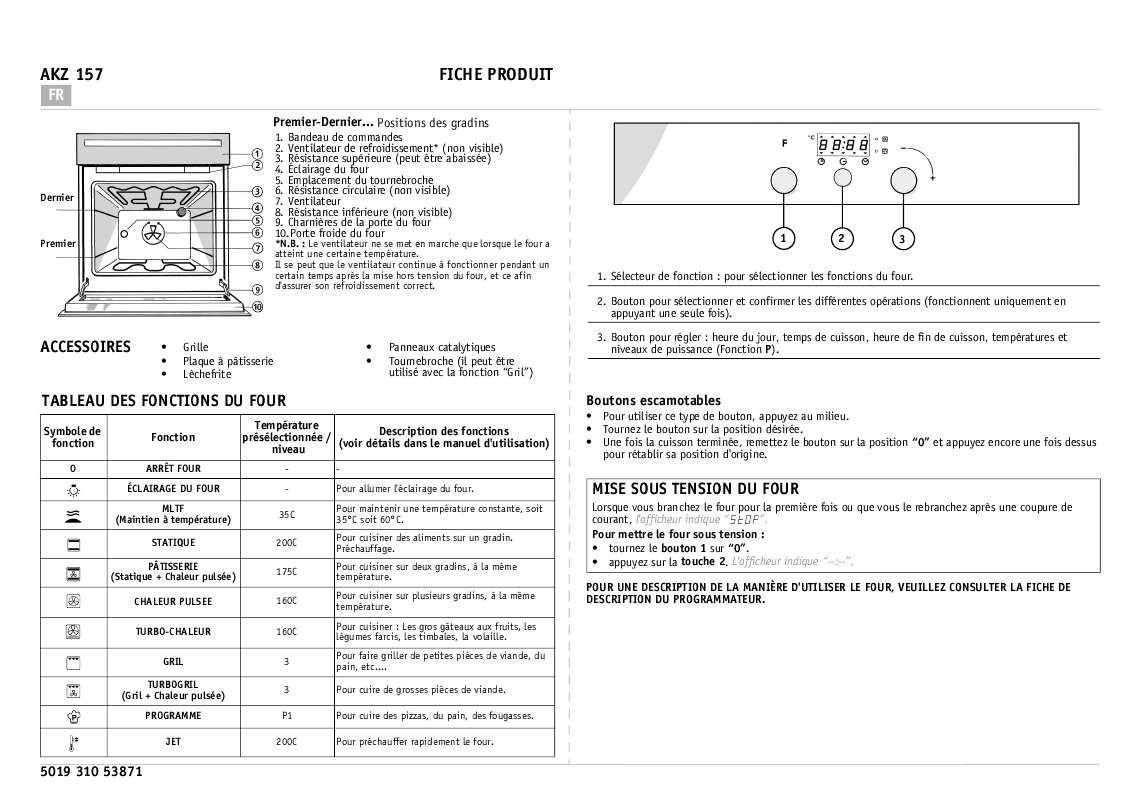 Guide utilisation WHIRLPOOL AWO/D 7710 WP  - PROGRAM CHART de la marque WHIRLPOOL