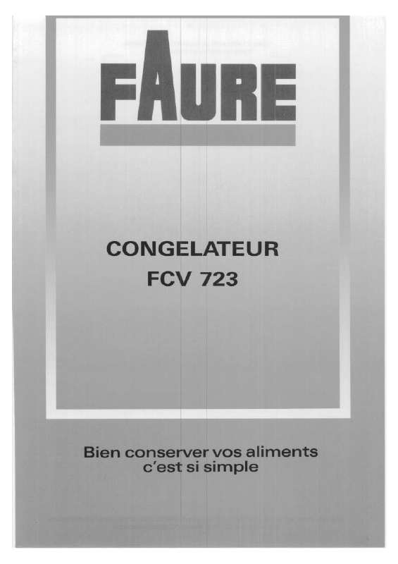 Guide utilisation FAURE FCV 723 & FCV723W-2 de la marque FAURE