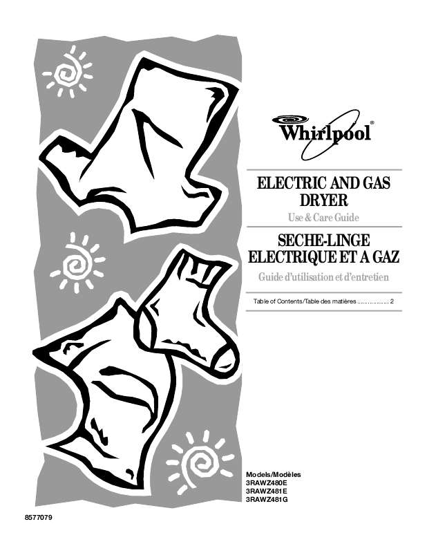 Guide utilisation WHIRLPOOL AWZ 481 E  - MODE D'EMPLOI de la marque WHIRLPOOL