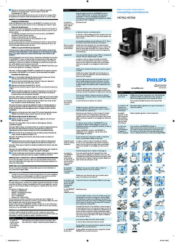 Guide utilisation PHILIPS HD7860/18 SENSEO de la marque PHILIPS