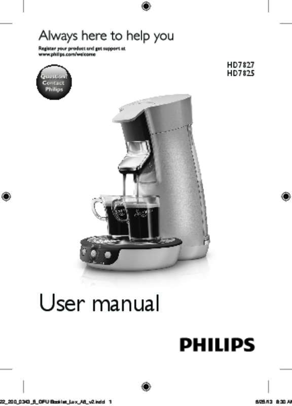 Guide utilisation PHILIPS HD7825/43 de la marque PHILIPS