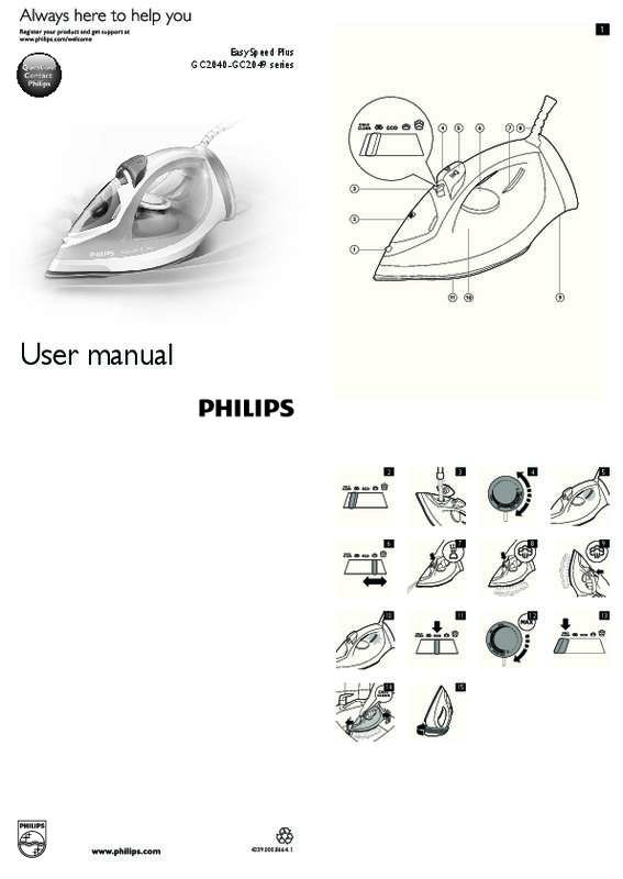 Guide utilisation PHILIPS EASYSPEED PLUS GC2048/30  de la marque PHILIPS