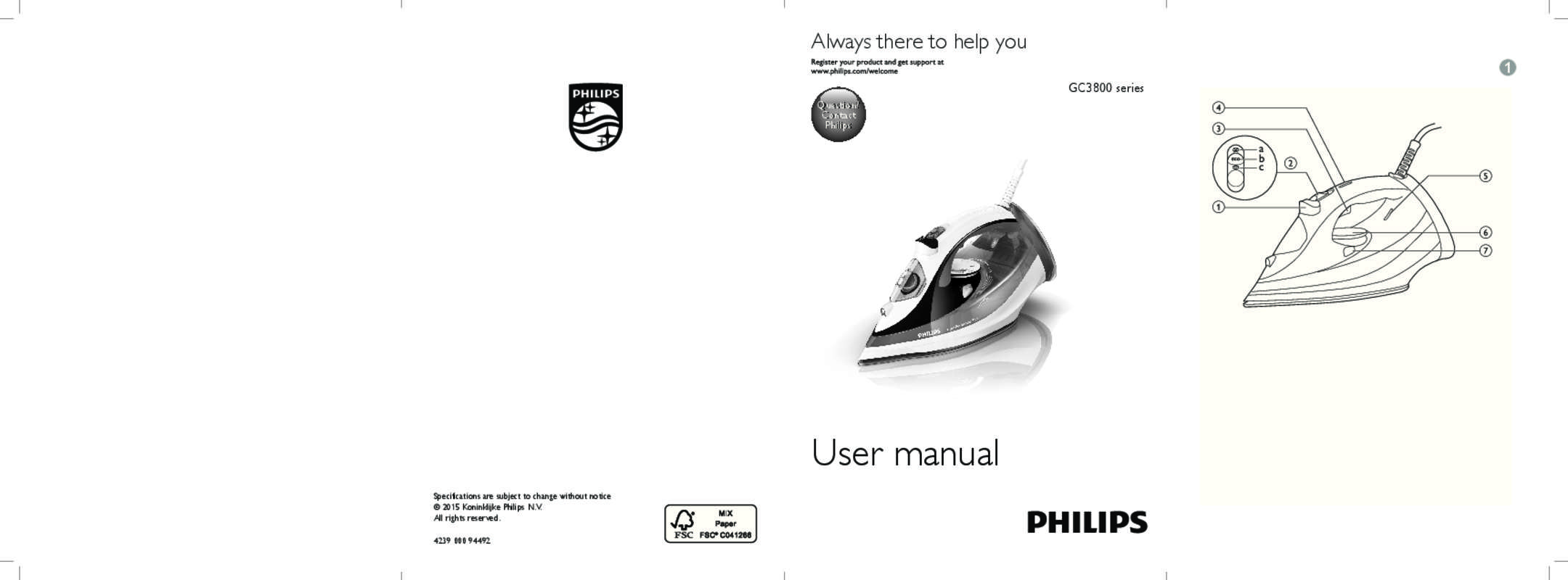 Guide utilisation PHILIPS GC3810  de la marque PHILIPS