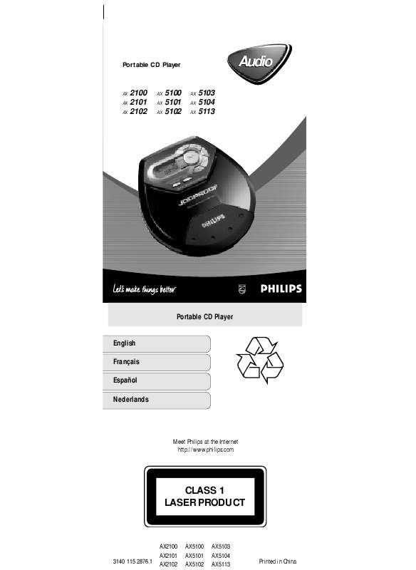 Guide utilisation PHILIPS AX2101/05Z  de la marque PHILIPS