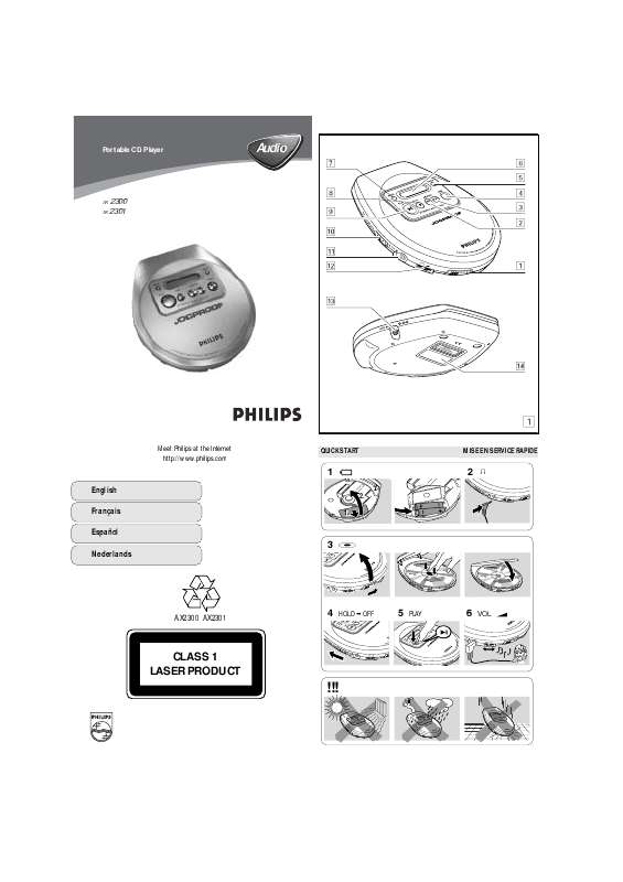 Guide utilisation PHILIPS AX2301-00Z  de la marque PHILIPS