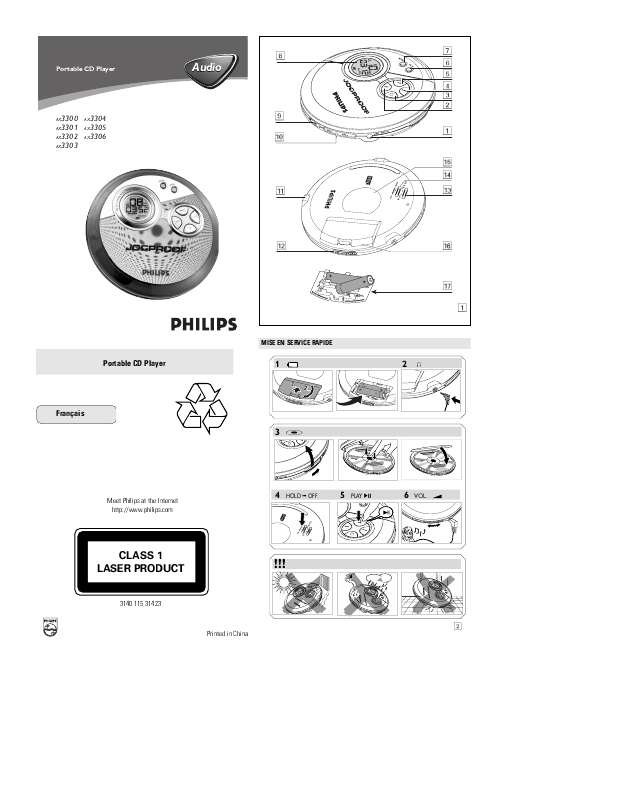 Guide utilisation PHILIPS AX3301-00C  de la marque PHILIPS
