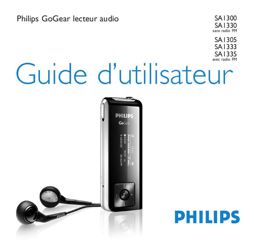 Guide utilisation PHILIPS SA1300  de la marque PHILIPS
