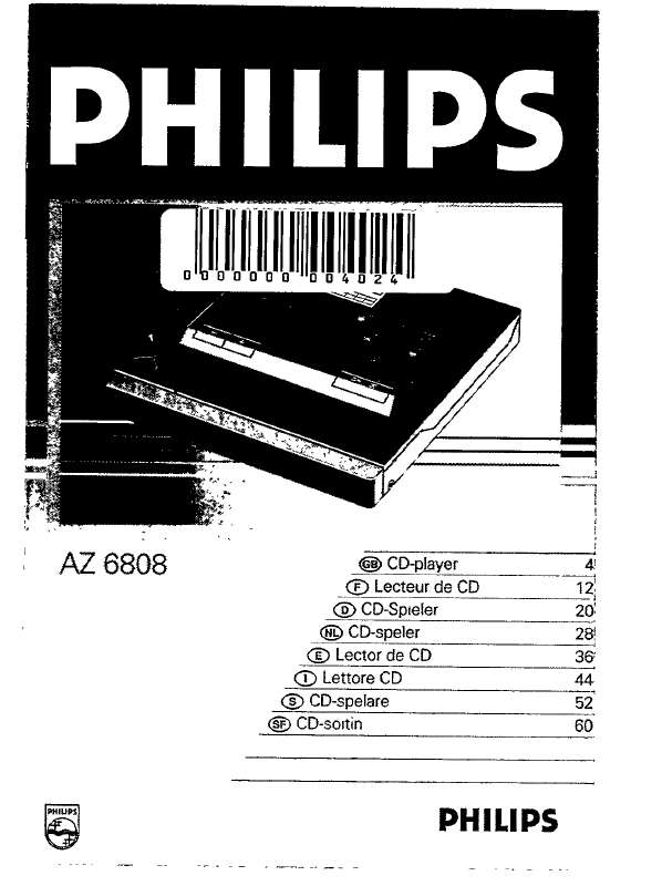 Guide utilisation PHILIPS AZ6808  de la marque PHILIPS