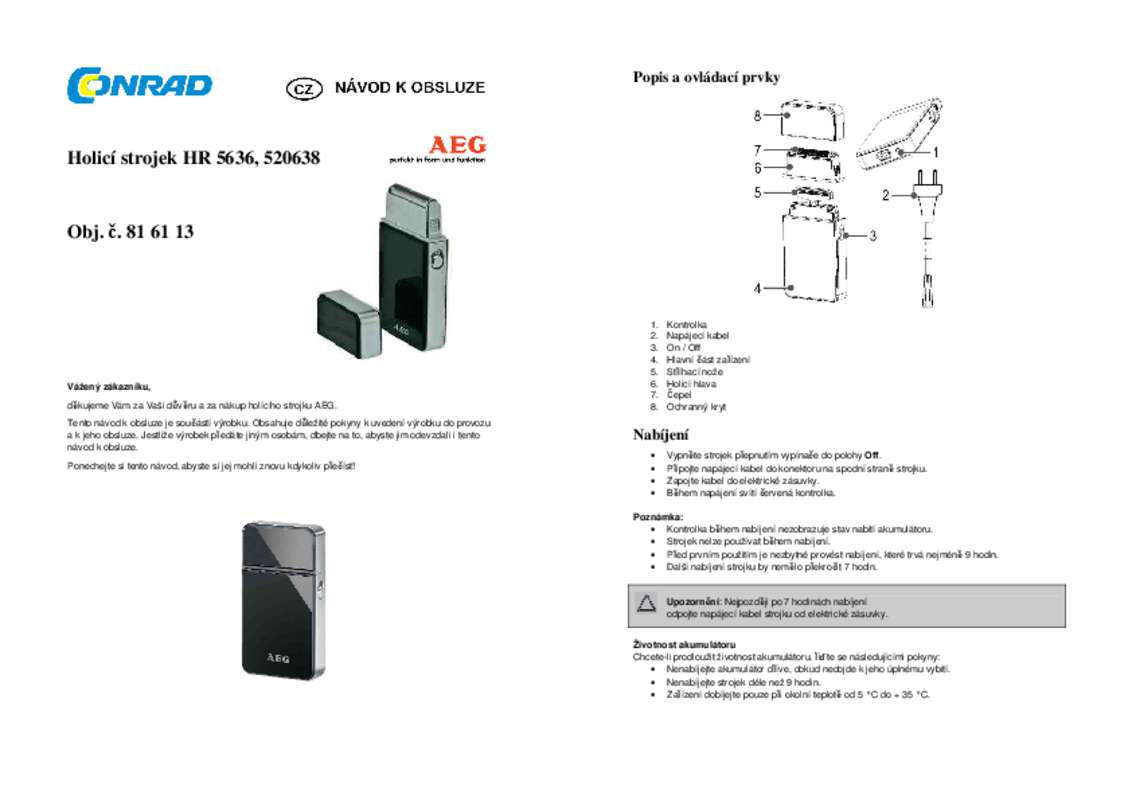 Guide utilisation AEG-ELECTROLUX HR 5636  de la marque AEG-ELECTROLUX