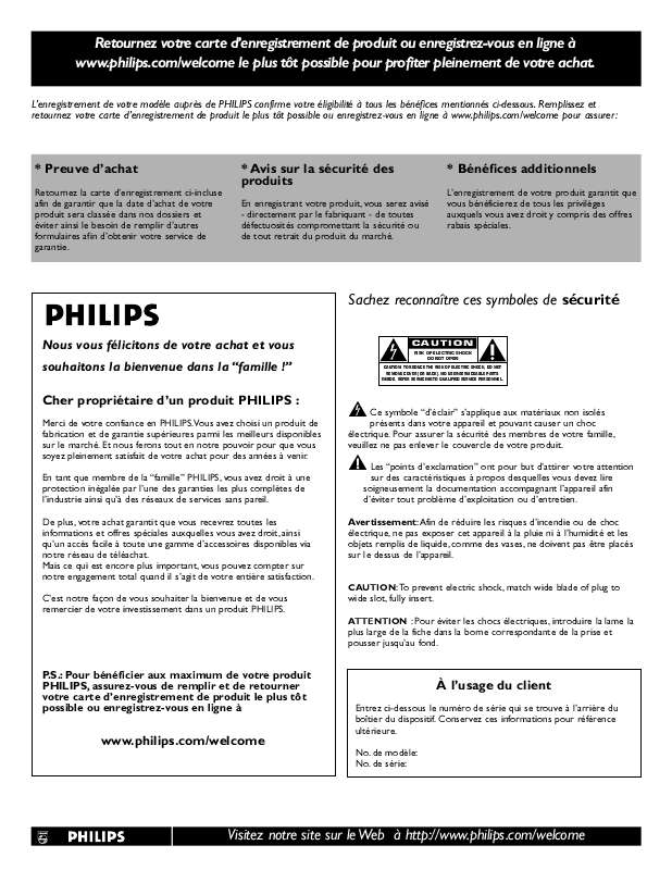 Guide utilisation PHILIPS 42PFL7422D  de la marque PHILIPS