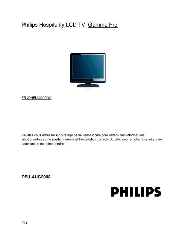 Guide utilisation PHILIPS 20HFL3330D  de la marque PHILIPS