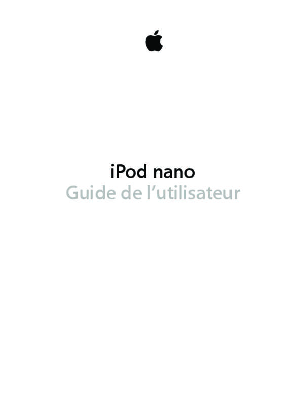 Guide utilisation APPLE IPOD NANO 2015  de la marque APPLE