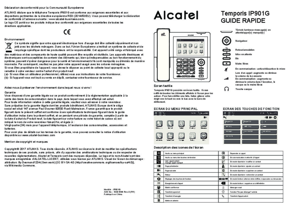 Guide utilisation ALCATEL TEMPORIS IP901G  de la marque ALCATEL