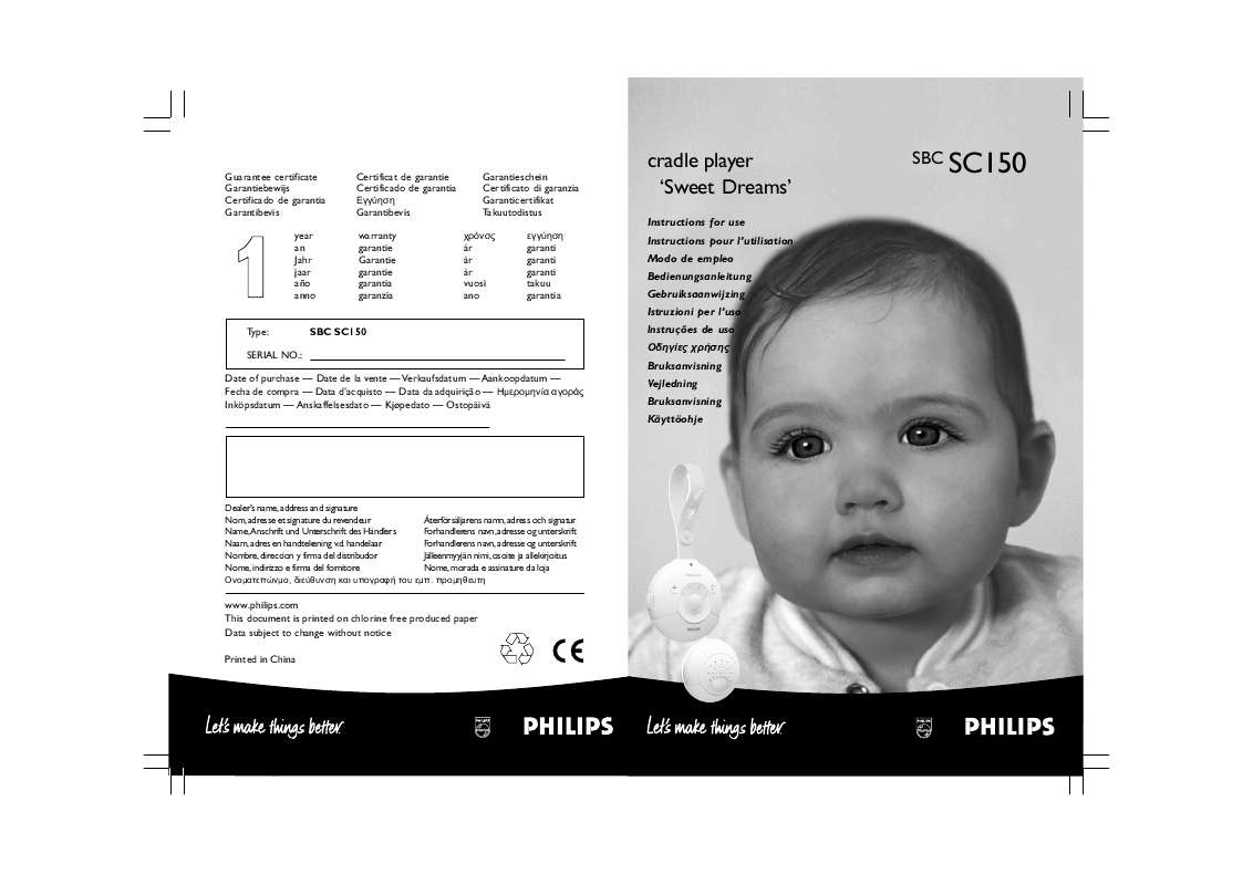 Guide utilisation PHILIPS SBCSC150  de la marque PHILIPS