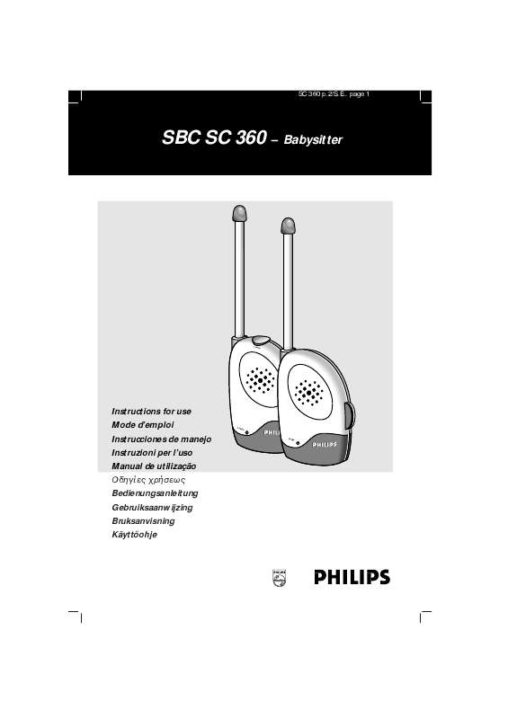 Guide utilisation PHILIPS SBCSC360  de la marque PHILIPS