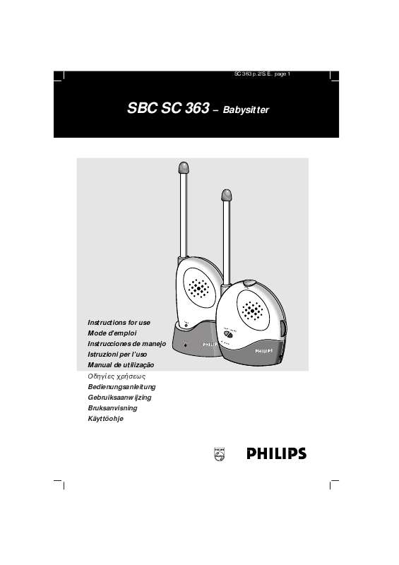 Guide utilisation PHILIPS SBCSC363  de la marque PHILIPS