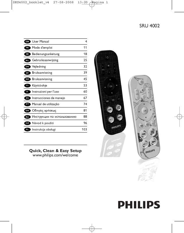 Guide utilisation PHILIPS SRU4002B  de la marque PHILIPS