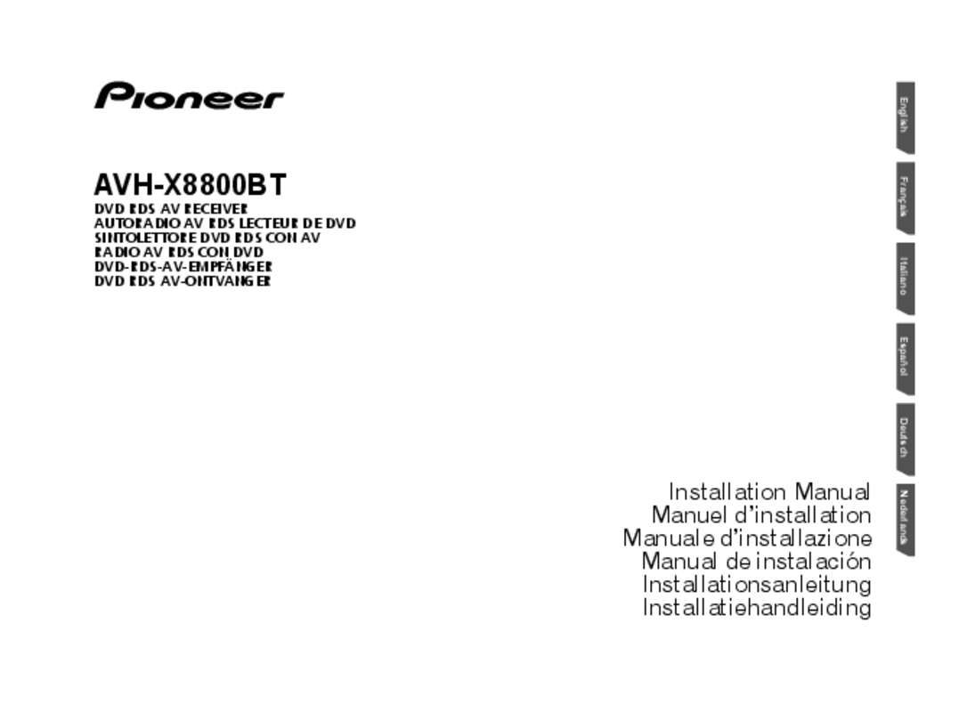 Guide utilisation PIONEER AVH-X8800BT  de la marque PIONEER