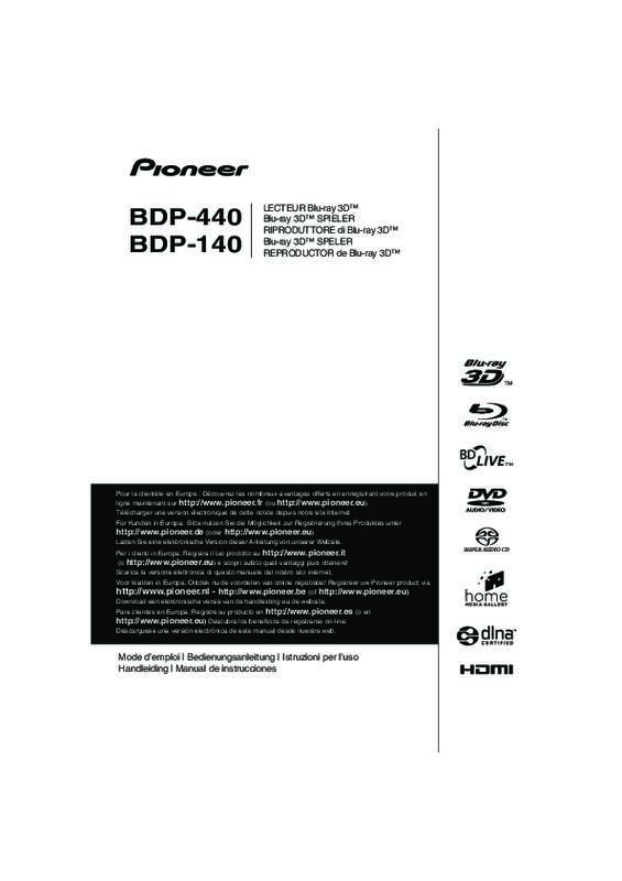 Guide utilisation PIONEER BDP-140 SOUNDWARE XS DIGITAL CINEMA  de la marque PIONEER