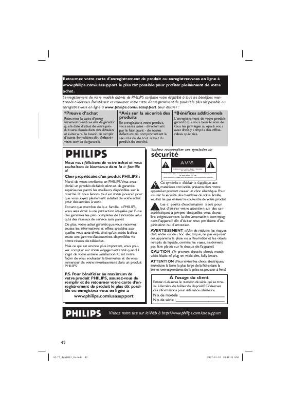 Guide utilisation PHILIPS DVP1013  de la marque PHILIPS