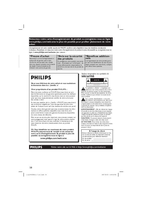 Guide utilisation PHILIPS DVP5982  de la marque PHILIPS