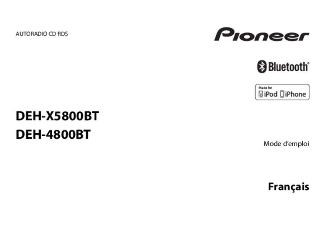 Guide utilisation PIONEER DEH-4800BT  de la marque PIONEER