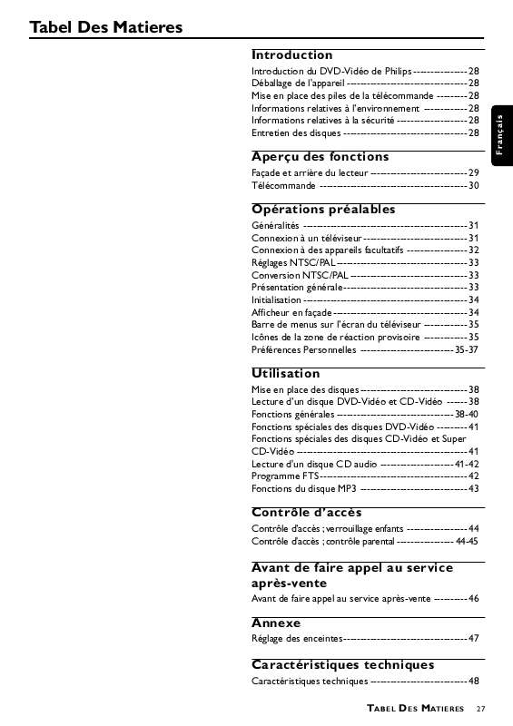 Guide utilisation PHILIPS DVDQ40/001  de la marque PHILIPS