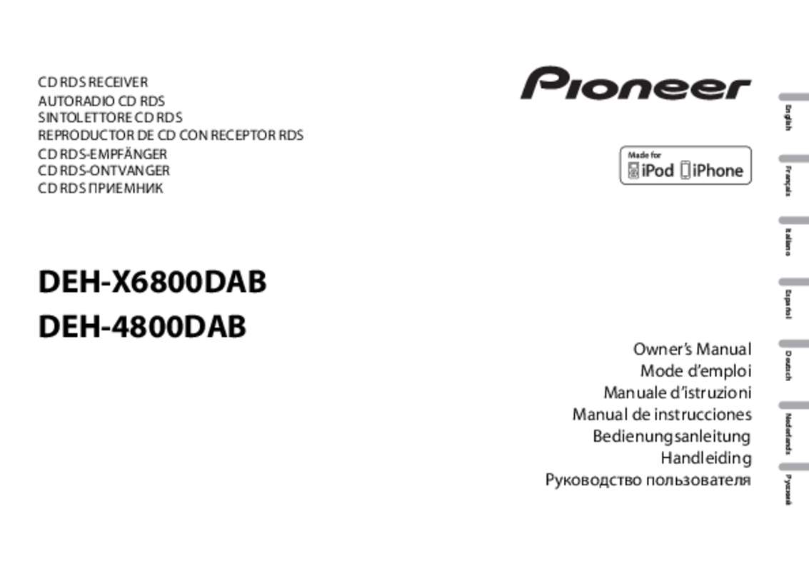Guide utilisation PIONEER DEH-4800DAB  de la marque PIONEER