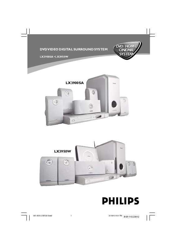 Guide utilisation PHILIPS LX3900SA  de la marque PHILIPS