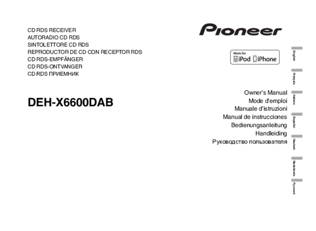 Guide utilisation PIONEER DEH-X6600DAB  de la marque PIONEER
