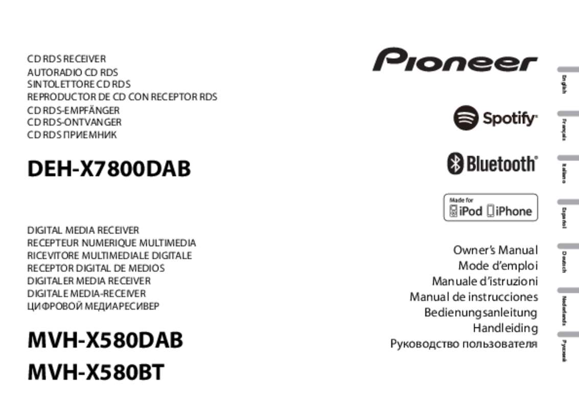 Guide utilisation PIONEER DEH-X7800DAB  de la marque PIONEER