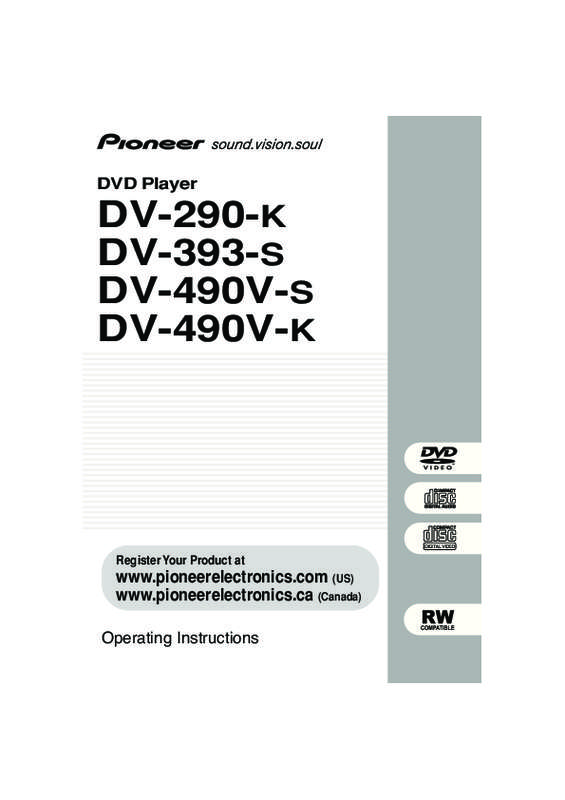 Guide utilisation PIONEER DV 490V K  de la marque PIONEER