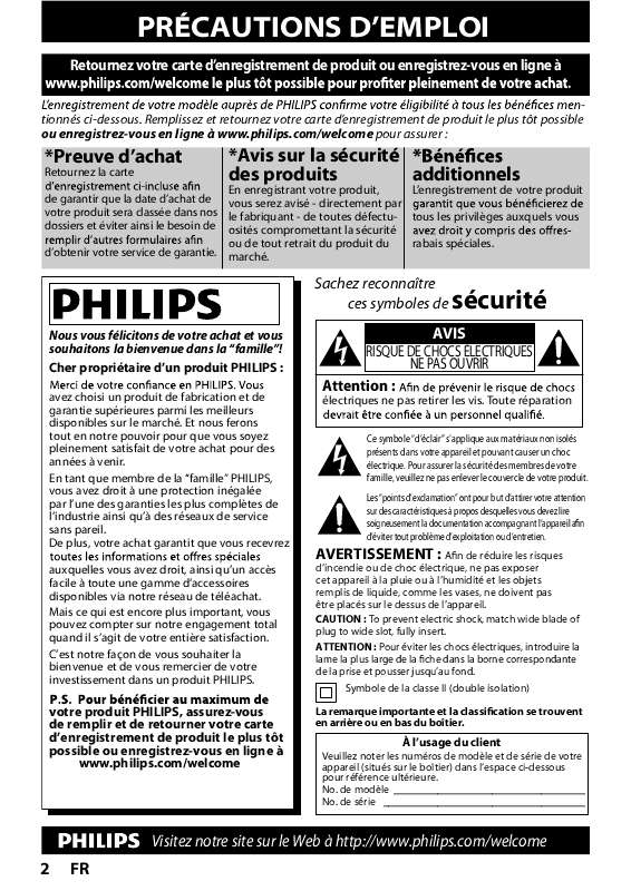 Guide utilisation PHILIPS BDP7520  de la marque PHILIPS