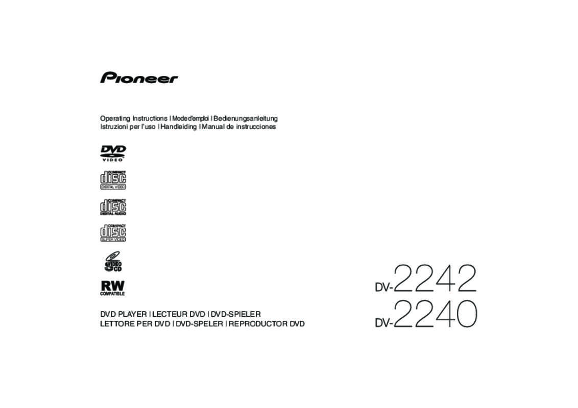 Guide utilisation PIONEER DV-2242  de la marque PIONEER