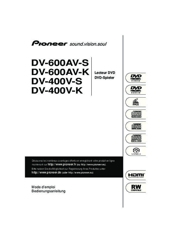 Guide utilisation PIONEER DV-600 AV  de la marque PIONEER