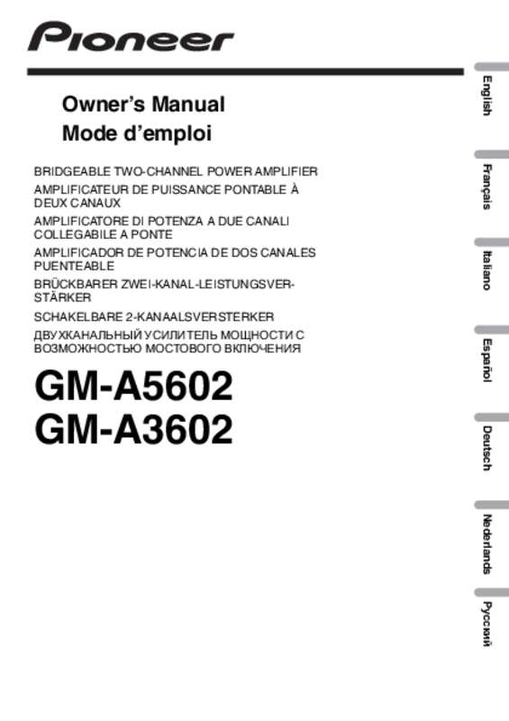 Guide utilisation  PIONEER GM-A5602  de la marque PIONEER